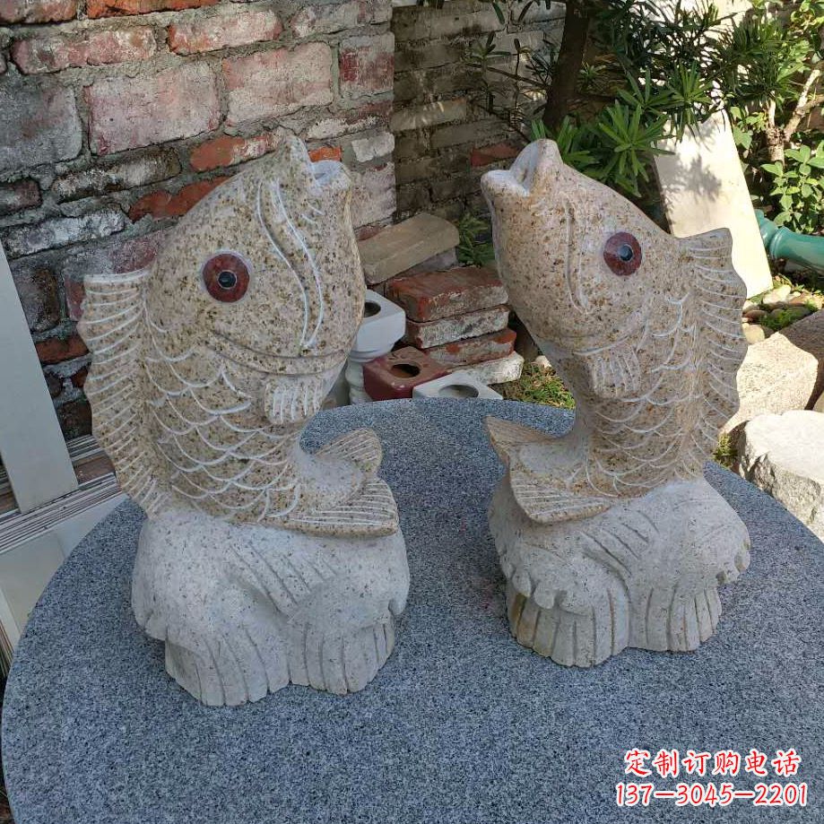 东营鱼石雕喷泉