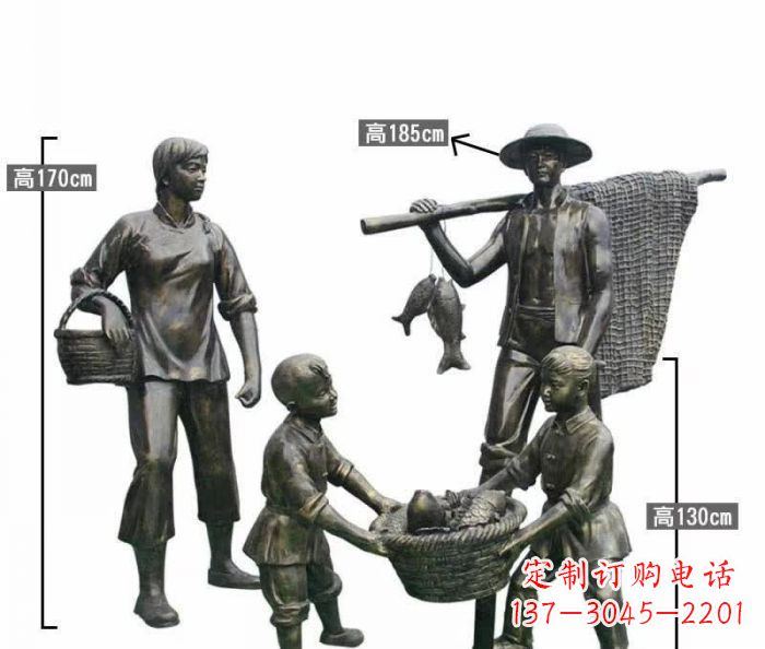 东营渔夫捕鱼民俗铜雕 (3)