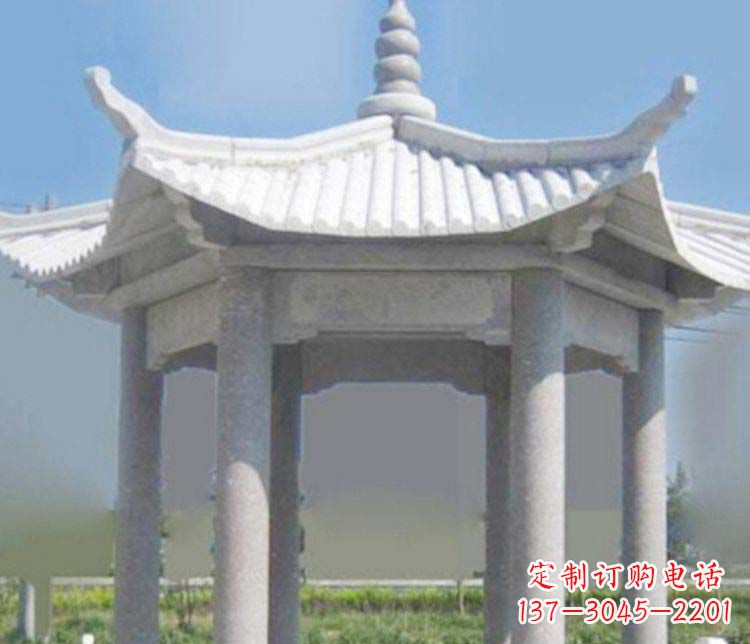 东营园林仿古石凉亭景观石雕
