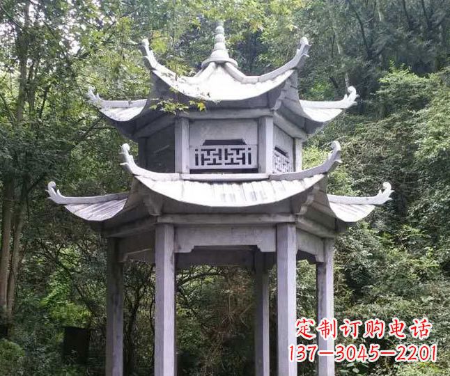 东营园林仿古石凉亭景观石雕 (3)