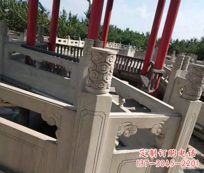 东营园林景观大理石桥栏板石雕 (3)