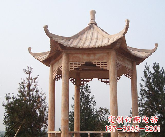 东营园林景观单层石雕凉亭 (3)