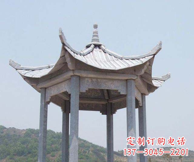 东营园林景观单层石雕凉亭 (2)