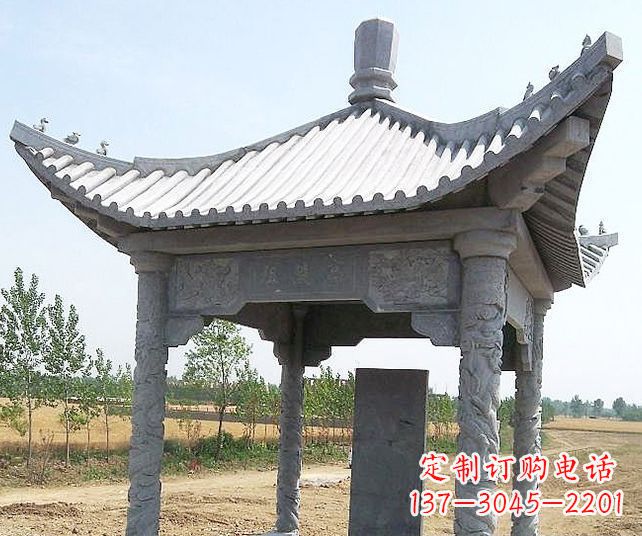 东营园林景观单层石雕凉亭 (4)