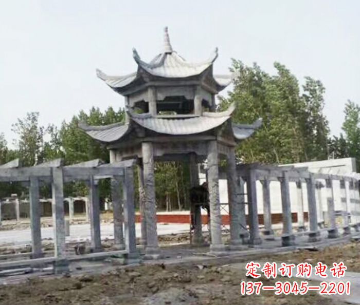 东营园林景观多层凉亭石雕 (2)