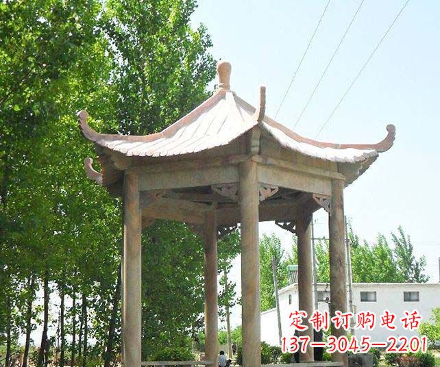 东营园林景观单层石雕凉亭