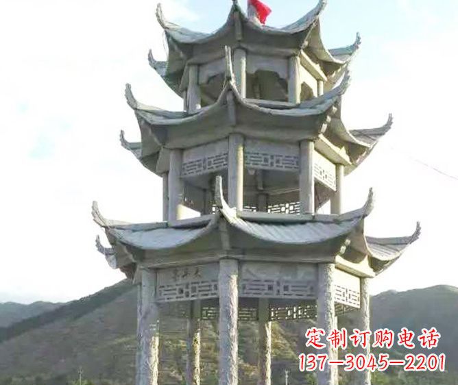 东营园林景观多层凉亭石雕 (3)