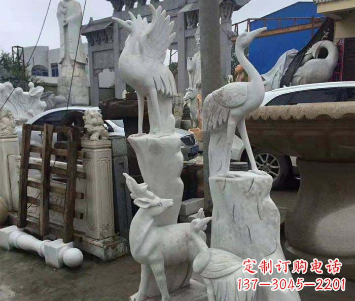 东营园林景观仙鹤石雕