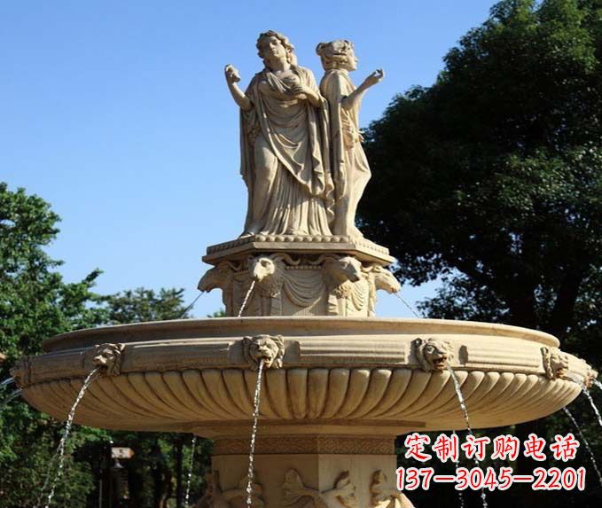 东营园林景观西方人物喷泉石雕