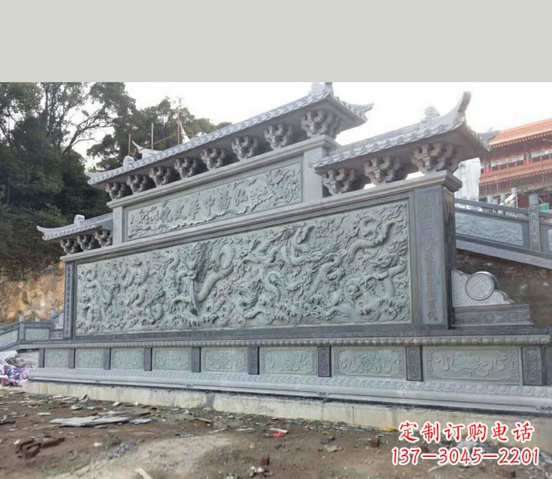 东营园林九龙壁景观石雕 (2)