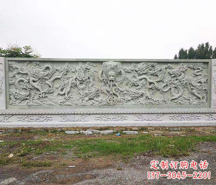 东营园林九龙壁景观石雕
