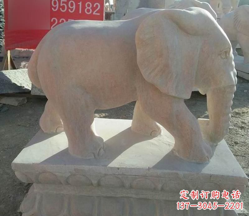 东营园林晚霞红大象雕塑