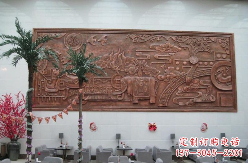 东营招财进宝大象铜浮雕