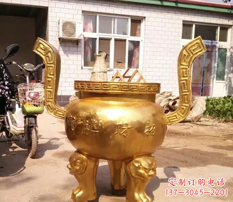 东营招财进宝香炉铜雕