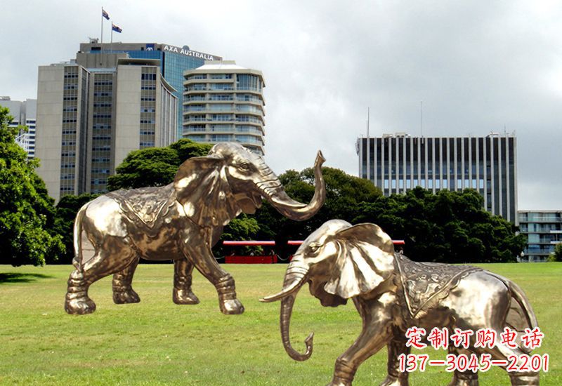东营招财镇宅大象铜雕