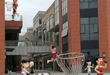 东营校园卡通人物打篮球雕塑