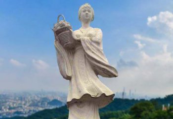 东营虞姬景观石雕像-景区园林古代美女雕塑