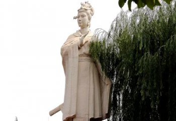 东营虞姬砂岩石雕-景区园林古代人物著名美女雕像