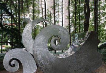 东营园林不锈钢海浪抽象雕塑