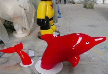 东营园林广场创意海豚入水出水雕塑摆件