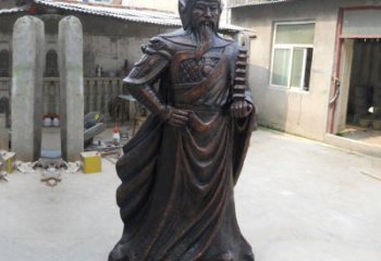 东营战神托塔天王李靖铸铜雕塑