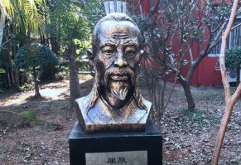 东营中国历史名人战国时期著名爱国诗人屈原铸铜头像雕塑
