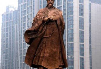 东营诸葛亮城市景观铜雕像-中国古代著名人物三国谋士卧龙先生雕塑