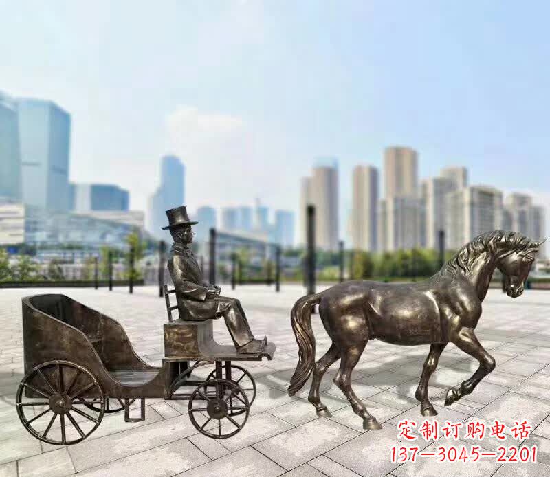 东营铸铜广场马车雕塑