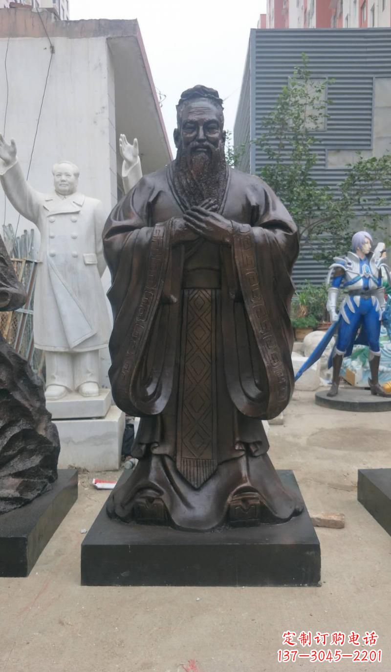 东营铸铜孔子雕塑
