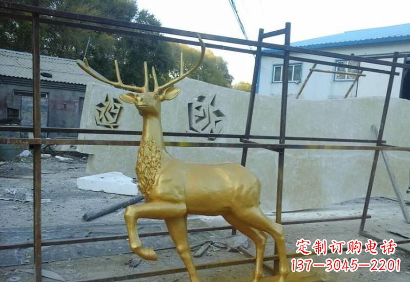 东营铸铜梅花鹿雕塑