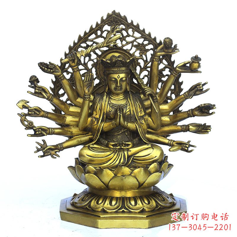 东营铸铜千手观音雕塑