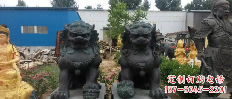 东营铸铜狮子看门狮子铜雕