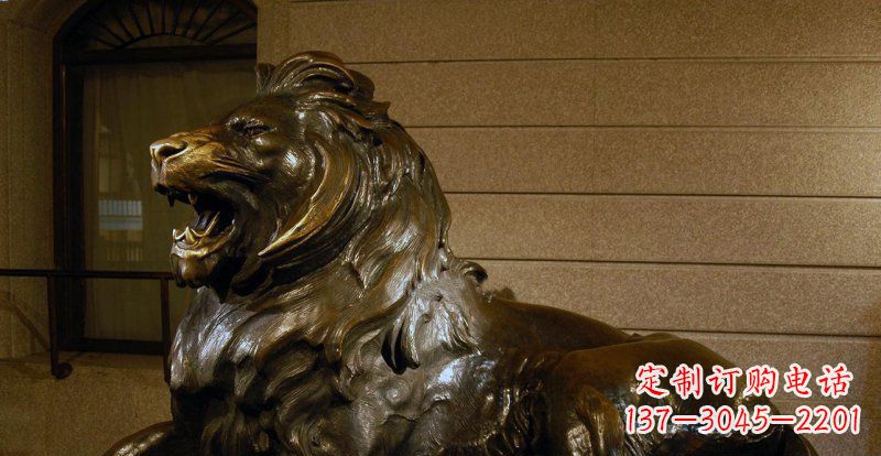 东营铸铜狮子铜雕 (2)