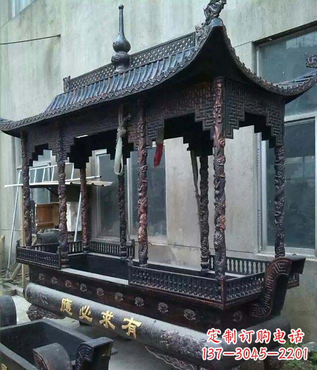 东营铸铜寺庙香炉铜雕 (2)