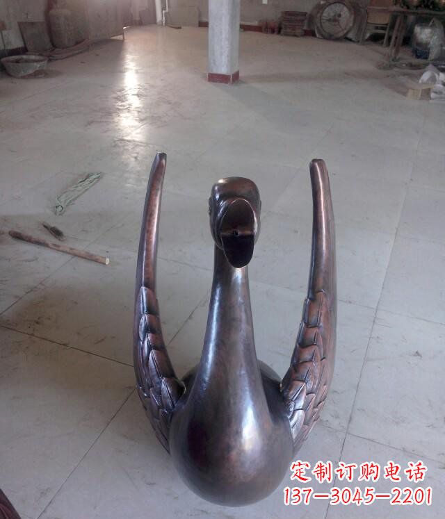 东营铸铜天鹅公园动物铜雕