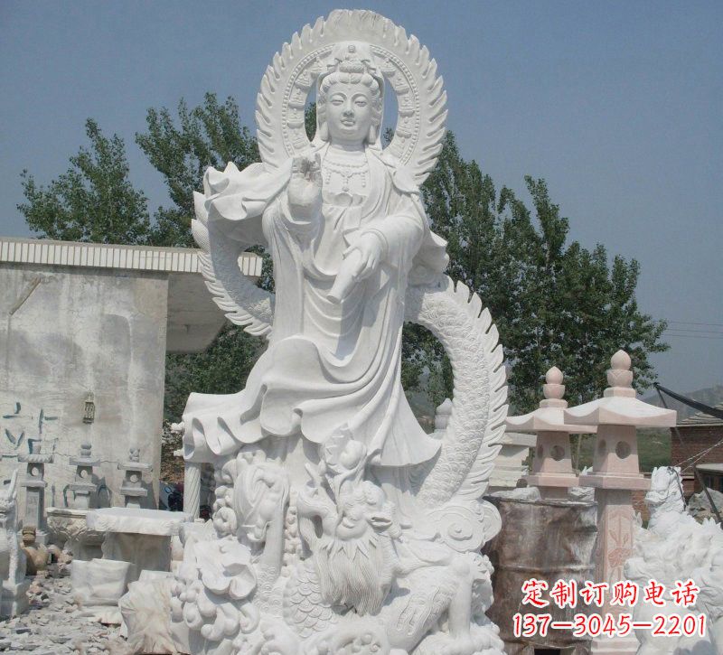 东营宗教庙宇乘龙观音石雕