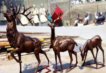东营铸铜鹿雕塑