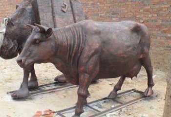 东营铸铜奶牛公园动物铜雕