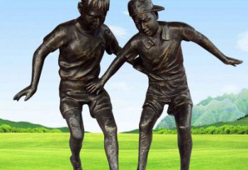 东营铸铜踢足球的儿童