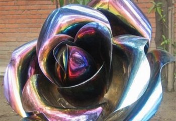 东营彩色创意不锈钢玫瑰雕塑
