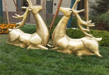 东营抽象铜鹿雕塑