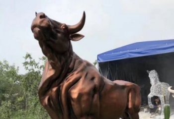 东营紫铜牛动物雕塑