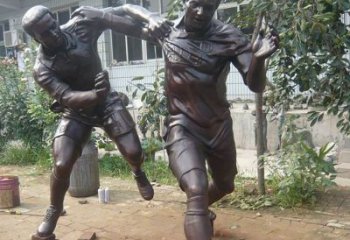 东营足球运动公园人物铜雕