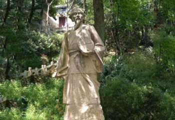 东营祖冲之公园雕塑-砂岩雕刻的历史名人古代数学家