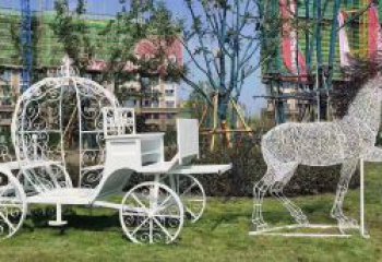 东营马车雕塑-小区花园广场创意镂空不锈钢马车雕塑