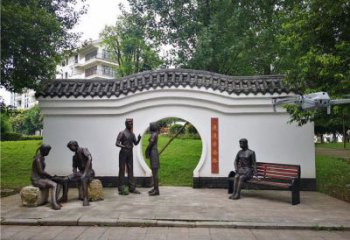 校园主题人物雕塑-重庆农机学校校园情景雕塑